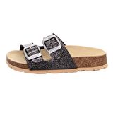 Superfit Fussbett Kadın Mantar Tabanlı Siyah Simli Terlik