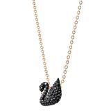 Iconic Swan Small Kolye, Siyah, Pembe Altın Rengi Kaplama 5204133