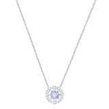 Sparkling Dc Round Kolye, Mavi, Rodyum Kaplama 5279425