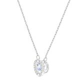 Sparkling Dc Round Kolye, Mavi, Rodyum Kaplama 5279425