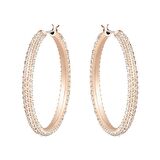 Stone Hoop Küpe, Pembe, Pembe Altın Rengi Kaplama 5383938