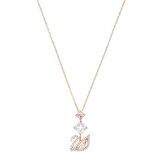 Dazzling Swan Y Kolye, Pembe, Pembe Altın Rengi Kaplama 5473024