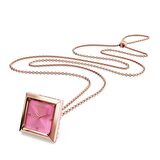 5628296 Swarovski Kolye Saat Pendant Watch, Triangle cut, Pink Rose gold-tone finish