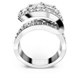 5652100 Swarovski Yüzük Hyperbola cocktail ring, Carbon neutral zirconia, Mixed cuts, White, Rhodium plated