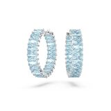 5659037 Swarovski Küpe Matrix:Pe Hoop Baguette Earrings Acqua Blu/Rhs