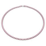 5681800 Swarovski Kolye Matrix Tennis  Neclace, Round cut, Small, Pink, Rhodium plated