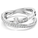 5691231 Swarovski Yüzük Hyperbola:Rıng 2 Row Whıte/Rhs 55