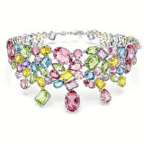 Swarovski Kolye Gema choker, Mixed cuts, Multicolored, Rhodium plated