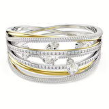 Swarovski Bilezik Hyperbola bangle, Mixed cuts, White, Mixed metal finish