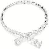 Swarovski Kolye Matrix necklace, Mixed cuts, White, Rhodium plated