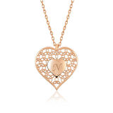 ​Gümüş Rose Kişiye Özel Kalbin İçinde Kalp Kadın Kolye