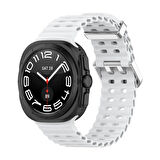 Samsung Galaxy Watch Ultra 47mm ile Uyumlu Tırtıklı Tasarım Silikon Kordon