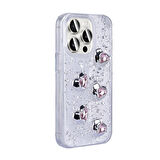 Apple iPhone 15 Pro ile Uyumlu Airbagli Simli Arka Yüzeyli Kapak