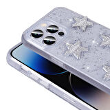 Apple iPhone 14 Pro Max ile Uyumlu Airbagli Simli Arka Yüzeyli Kapak