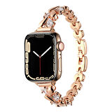 Apple Watch 1/2/3 38mm Uyumlu Kordon Damla Figürlü Parlak Taşlı Metal Kordon