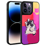 Apple iPhone 14 Pro ile Uyumlu Kılıf Parlayan Kabartmalı İkonik Figürlü Silikon Kapak