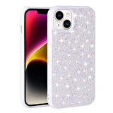 Apple iPhone 14 ile Uyumlu Kılıf Arka Yüzeyi Parlak Taşlı Tasarımlı Kapak