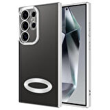 Samsung Galaxy S24 Ultra Uyumlu Kılıf Şeffaf Logo Gösteren Parlak Renkli Kenar Telefon Kılıfı Kapak