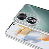 Honor 90 Uyumlu Kılıf Şeffaf Logo Gösteren Parlak Renkli Kenar Telefon Kılıfı Kapak