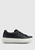 Lacivert Deri Kadın Sneaker