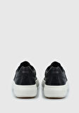 Lacivert Deri Kadın Sneaker