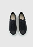 Lacivert Deri Kadın Sneaker