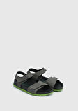 Siyah Erkek Çocuk Düz Sandalet