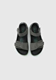 Siyah Erkek Çocuk Düz Sandalet