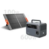 GO ON 600W Taşınabilir Güç İstasyonu ve 100W Güneş Paneli Paketi