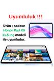 Honor Pad X9 11.5 inç ile Uyumlu Kırılmaz Tablet Temperli Cam Ekran Koruyucu