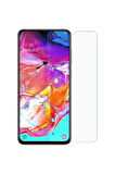 Galaxy A70 Uyumlu Kırılmaz Cam Ekran Koruyucu Extra Darbe Emici + Silikon Kılıf 2'li Paket