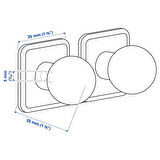 Topuz, krom kaplama, 25 mm, 2 adet