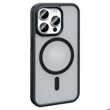 Apple iPhone 14 Pro ile Uyumlu Kılıf Magsafe Şarj Özellikli Mat Arka Yüzeyli Kapak