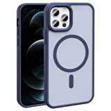 Apple iPhone 12 Pro ile Uyumlu Kılıf Magsafe Şarj Özellikli Mat Arka Yüzeyli Kapak