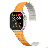 Apple Watch Ultra/Ultra2 49mm ile Uyumlu 20mm Çizgili Desenli Silikon Kordon