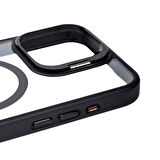 Apple iPhone 15 Pro Max ile Uyumlu Kılıf Magsafe Wireless Şarj Özellikli Standlı Kapak