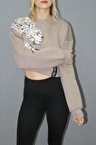 Baskılı Crop Sweat Taba - 211.502.