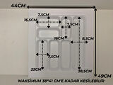 44x49 Cm. Beyaz Kaşıklık Ve Kepçelik 2'li Set (40X41 CM'E KADAR KESİLEBİLİR)