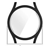 Samsung Galaxy Watch 7 44mm için silikon bumper kılıf full kaplama yumuşak tpu kılıf -SİYAH