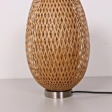 Japandi Bohem Hasır Bambu Masa Lambası, Abajur, Salon Yatak Odası Antre Dekoratif Aydınlatma 23x40