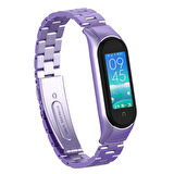 Xiaomi Mi Band 6 ile Uyumlu Bakla İşlemeli Metal Kordon