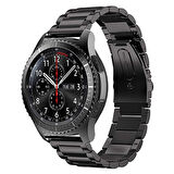 Samsung Galaxy Watch 46mm ile Uyumlu Bakla İşlemeli 22mm Metal Kordon