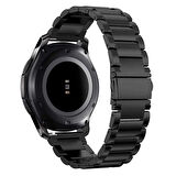Samsung Galaxy Watch 46mm ile Uyumlu Bakla İşlemeli 22mm Metal Kordon