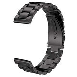 Samsung Galaxy Watch 46mm ile Uyumlu Bakla İşlemeli 22mm Metal Kordon
