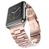 Apple Watch 4/5/6/SE (1.Nesil)/SE 40mm ile Uyumlu Bakla İşlemeli Metal Kordon