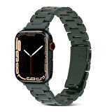 Apple Watch Ultra/Ultra2 49mm ile Uyumlu Bakla İşlemeli Metal Kordon