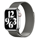 Apple Watch 4/5/6/SE (1.Nesil)/SE 40mm Uyumlu Kordon Metal Tel-Örgü İşlemeli Kordon