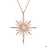 Gümüş Rose Kutup Yıldızı Kadın Kolye