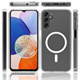 Samsung Galaxy S24 Plus Uyumlu Kılıf Wireless Şarj Özellikli Magsafe Şeffaf Telefon Kılıfı Kapak