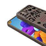 Samsung Galaxy A21S ile Uyumlu Kılıf Kamera Korumalı Yüzeyi Baskılı Arka Kapak